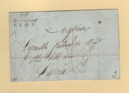 Mornant Lyon - 68 - Rhone - Cursive Seule Sur Lettre - 1838 - 1801-1848: Précurseurs XIX