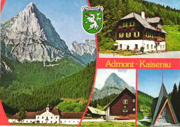 ADMONT, STYRIA, MULTIPLE VIEWS, ARCHITECTURE, MOUNTAIN, EMBLEM, AUSTRIA, POSTCARD - Admont