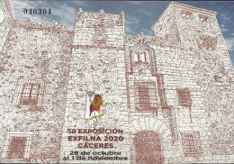 España 2020 Edifil 5441 Sello ** HP EXFILNA Cáceres Hoja Souvenir Impresa Con Márgenes Que Se Doblan, Cuando Se Abre Pro - Unused Stamps