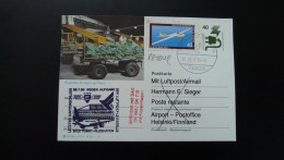 Entier Postal Stationery Card Luftpost Vol Flight Stuttgart Helsinki Lufthansa 1995 - Briefe U. Dokumente