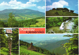 JESENIK, MULTIPLE VIEWS, ARCHITECTURE, ROCKS, LANDSCAPE, SIGN, CZECH REPUBLIC, POSTCARD - Tsjechië