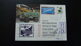 Entier Postal Stationery Card Luftpost Vol Flight Stuttgart Zagreb Lufthansa 1995 - Briefe U. Dokumente