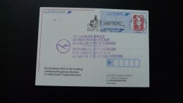 Entier Postal Marianne De Briat Premier Vol First Flight Nice Munchen DC8 Lufthansa 1997 - Erst- U. Sonderflugbriefe