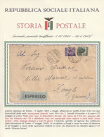 ESPRESSO 1945 RSI 50+3 L MONUM DISTRUTTI TIMBRO TORINO ZOAGLI GENOVA -FIRMATA SORANI (XT1783 - Marcofilie