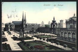 AK Dresden, Kgl. Zwinger Mit Denkmal  - Dresden