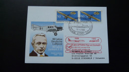 Vol Special Flight Munchen Stockholm Hugo Junkers 80 Jahre Luftpost Lufthansa 1999 - Brieven En Documenten