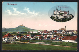AK Hechingen, Ortsansicht Mit Burg Hohenzollern  - Hechingen