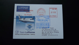 Premier Vol First Flight Saarbrucken Hamburg Dornier 328 Cirrus Airlines Team Lufthansa 2000 - Franking Machines (EMA)