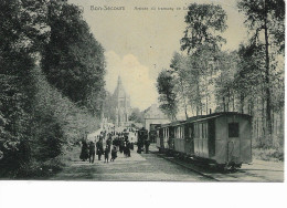 Bonsecours   Grande Rue   Arrivée Du Tram  De Conde (Peruwelz) - Peruwelz