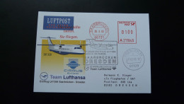 Premier Vol First Flight Saarbrucken Dresden Dornier 328 Cirrus Airlines Team Lufthansa 2000 - First Flight Covers