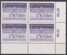 1965 , Mi 1198 (1) -  4er Block Postfrisch - 150 Jahre Technische Hochschule Wien - Nuevos