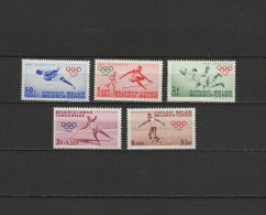 Belgium Congo 1960 Olympic Games Rome, Athletics, Football Soccer, Javelin Set Of 5 MNH - Zomer 1960: Rome