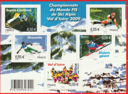France 2009 Championnats Du Monde Fis De Ski Alpin à Val D Isère Bloc Feuillet N°f4329 Neuf** - Nuevos