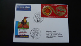 Premier Vol First Flight Sao Paulo Brazil To Munchen Airbus A340 Lufthansa 2001 - Storia Postale