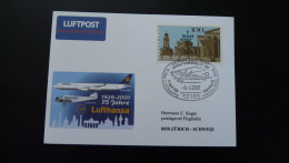 Carte Commemorative Card 75 Jahre Lufthansa Vol Special Flight Berlin Zurich 2001 - Avions