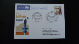 Premier Vol First Flight Warsaw Poland To Hannover ATR42 Lufthansa 2001 - Covers & Documents