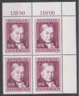 1966 , Mi 1203 ** (1) -  4er Block Postfrisch - 50. Todestag Von Marie Von Ebner - Eschenbach - Unused Stamps