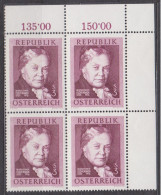 1966 , Mi 1203 ** (1) -  4er Block Postfrisch - 50. Todestag Von Marie Von Ebner - Eschenbach - Nuevos