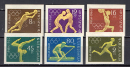 Bulgaria 1960 Olympic Games Rome, Football Soccer, Wrestling, Weightlifting, Athletics Etc. Set Of 6 Imperf. MNH - Verano 1960: Roma