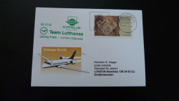 Premier Vol First Flight Leipzig London Embraer RJ145 Cirrus Airlines Team Lufthansa 2002 - First Flight Covers