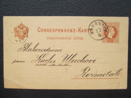 GANZSACHE Březnice - Rožmitál 1881 Böhmen  // P5954 - Briefe U. Dokumente