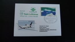 Premier Vol First Flight Dresden Leipzig London Embraer RJ145 Cirrus Airlines Team Lufthansa 2002 - First Flight Covers