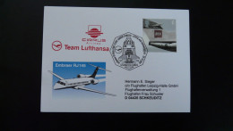 Premier Vol First Flight London Leipzig Embraer RJ145 Cirrus Airlines Team Lufthansa 2002 - Storia Postale