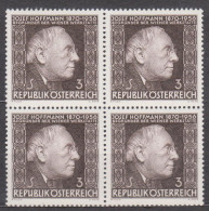 1966 , Mi 1205 ** (2) -  4er Block Postfrisch - 10. Todestag Von Josef Hoffmann - Unused Stamps