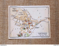 Pianta O Piantina Del 1938 La Città Di Campobasso Molise Touring Club Italiano - Geographical Maps