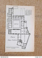 Pianta O Piantina Del 1924 Palazzo Ducale Di Urbino Marche Touring Club Italiano - Mapas Geográficas