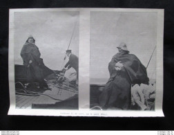 Imperatore Guglielmo II Di Germania Sulla Nave Meteor Stampa Del 1907 - Otros & Sin Clasificación
