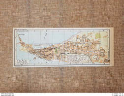Pianta O Piantina Del 1953 La Città Di Trapani Sicilia T.C.I. - Mapas Geográficas