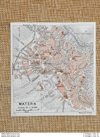 Pianta O Piantina Del 1940 La Città Di Matera Basilicata T.C.I. - Cartes Géographiques