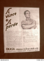 Pubblicità Del 1945 Ricostituente Osaka Si Vince O Si Perde Far. Dante Milano - Otros & Sin Clasificación