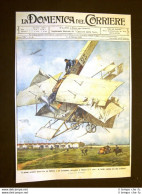 Copertina La Domenica Del Corriere 16 Ottobre 1910 Milano Biplano E Aeroplano - Sonstige & Ohne Zuordnung