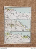 Carta O Cartina Del 1929 Tripoli El-Cùssabat Zliten Tripolitania Libia T.C.I. - Cartes Géographiques