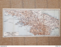 Carta Cartina Del 1928 Campania Basilicata Golfo Di Gaeta Salerno Taranto T.C.I. - Geographische Kaarten