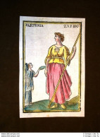 Partenia Minerva Dea Settecentina Acquerellata A Mano Del 1785 Andre Declaustre - Prenten & Gravure