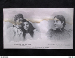 Regine Di Serbia: Draga E Sua Sorella Helene - Nathalie Stampa Del 1903 - Other & Unclassified