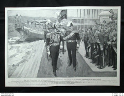 Re Edoardo VII A Lisbona: Sovrani D'Inghilterra E Di Portogallo Stampa Del 1903 - Andere & Zonder Classificatie