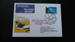 Premier Vol First Flight Chicago Los Angeles MD11 Cargo Lufthansa 2002 - Storia Postale