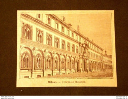 Incisione Del 1891 Milano, L'Ospedale Maggiore - Lombardia - Vor 1900