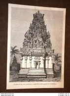 Veduta Di Uno Dei Gombroon O Porticati Pagoda Di Pondicherry India - Ante 1900