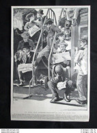 Un Treno Per Suresnes - Longchamp Il Giorno Del Gran Premio Stampa Del 1903 - Sonstige & Ohne Zuordnung