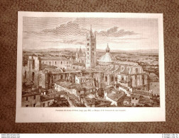 Siena Nel 1863 Panorama Del Duomo Toscana - Avant 1900