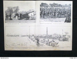 Le Manovre Di Forteresse - Ferrovia A Fresnes Incisione Del 1894 - Avant 1900