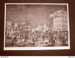 Genova Nel 1876 Dimostrazione Per Il Ritorno Del Duca Di Galliera Liguria - Avant 1900