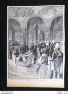 Berlino – La Cerimonia Della Chiodatura Di Nuove Bandiere Incisione Del 1894 - Avant 1900