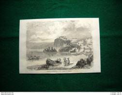 Gravure Année 1860 Rocher De Scylla, Sicile - Rocca Di Scilla, Sicilia - Avant 1900