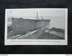 Varo Transatlantico Provenza, Cantiere Di Saint Nazaire, Francia Stampa Del 1905 - Otros & Sin Clasificación